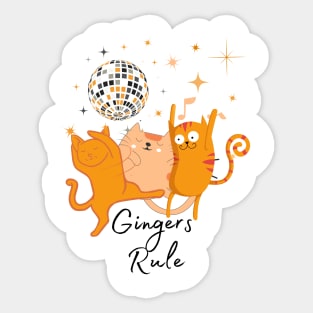 Ginger Cats Dance Party Sticker